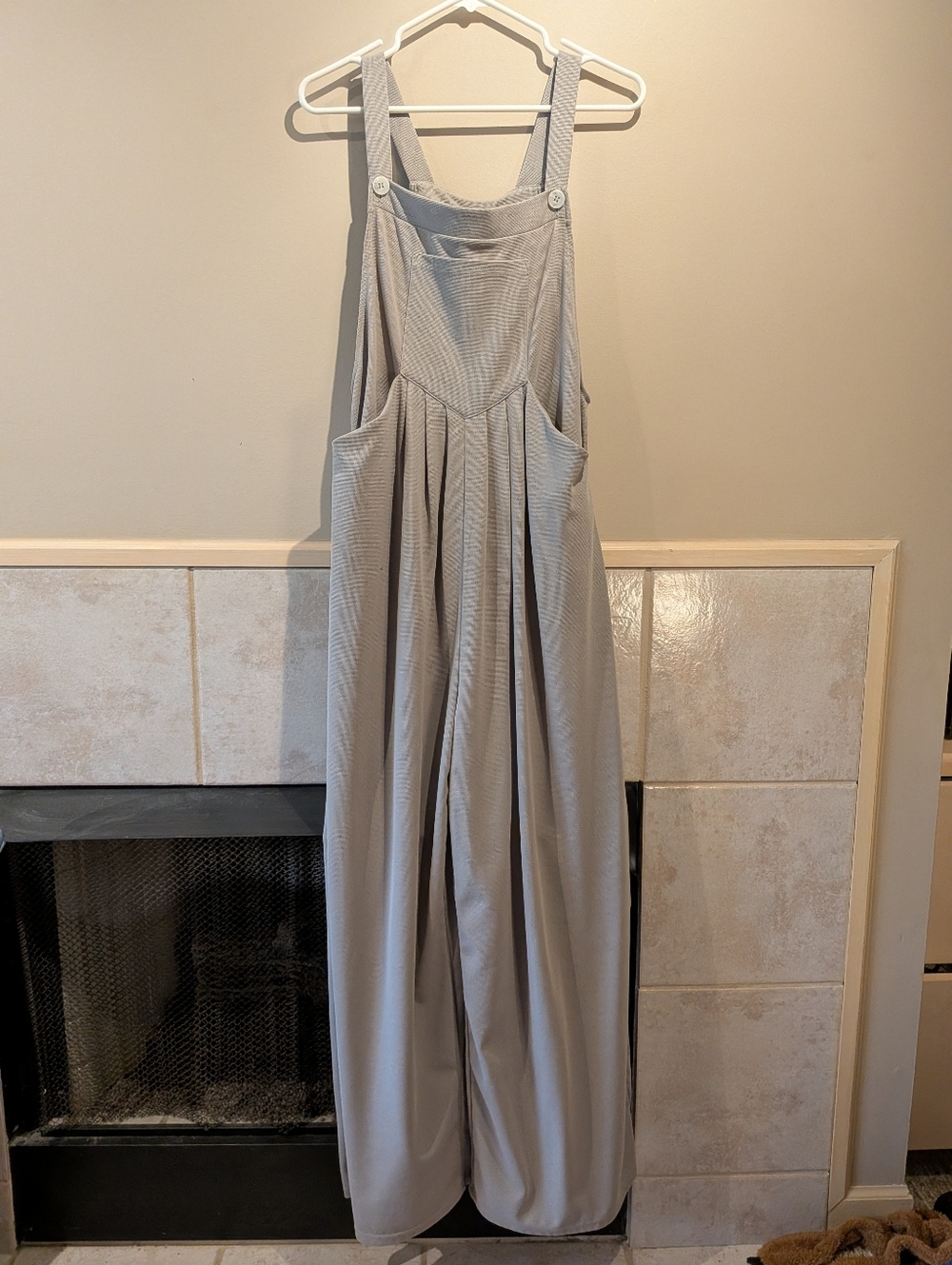 Halara, Waffle Pocket Casual Overalls, Mink Ash, Size L - Picture 2 of 8